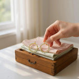 Amazonite beaded hoop earrings