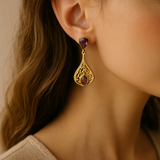 Amethyst metal art earrings