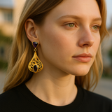 Amethyst metal art earrings