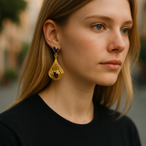 Amethyst metal art earrings