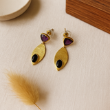 Amethyst petal earrings