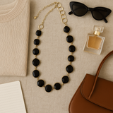 Black Onyx Free Form Chain Necklace