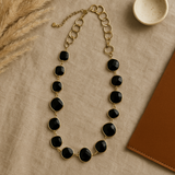 Black Onyx Free Form Chain Necklace