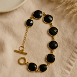 Black Onyx free form toggle bracelet