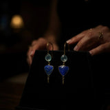 Blue Topaz Lapis Lazuli endearing earrings