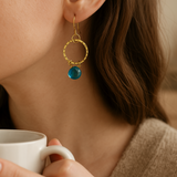 Blue Topaz hoop loop earrings