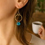 Blue Topaz hoop loop earrings