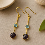 Blue Topaz Amethyst, a Brilliant Song Earrings
