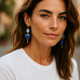 Blue Topaz Lapis Lazuli endearing earrings