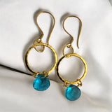 Blue Topaz hoop loop earrings