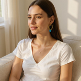 Blue Topaz hoop loop earrings