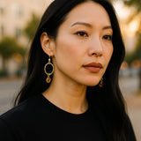 Citrine hoop loop earrings