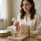 Citrine hoop loop earrings