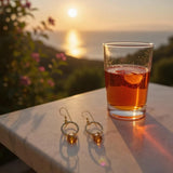 Citrine hoop loop earrings