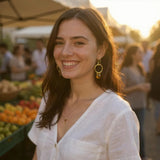 Citrine hoop loop earrings