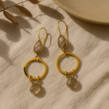 Copper Infused crystal loop drop earrings