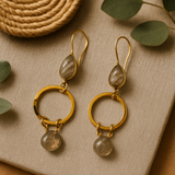 Copper Infused crystal loop drop earrings