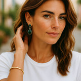 Emerald Duo Drop Earrings