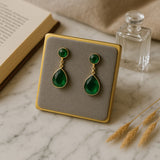 Emerald Duo Drop Earrings