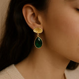 Emerald Ginkgo Earrings