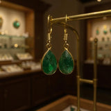 Emerald dangle earrings