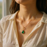 Emerald dangle pendant