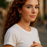 Emerald quartz dangle earrings