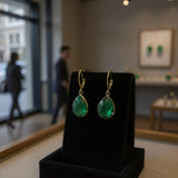 Emerald quartz dangle earrings