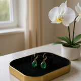 Emerald quartz dangle earrings