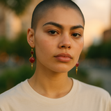 Garnet Ruby exotic escape earring