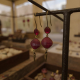 Garnet Ruby exotic escape earring
