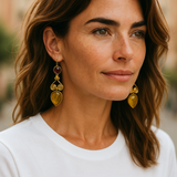 Garnet citrine enticing earrings