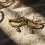 Herkimer Diamond Geometric Earrings