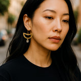 Herkimer Diamond Geometric Earrings