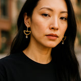 Herkimer Diamond Geometric Earrings