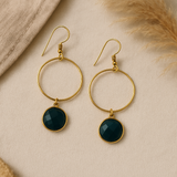 Iolite loop earrings