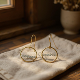 LABRADORITE hoop earrings