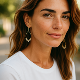 Labradorite loop earrings