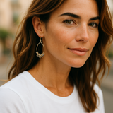 Labradorite loop earrings