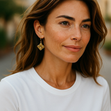 Lemon Topaz grid dangle earrings