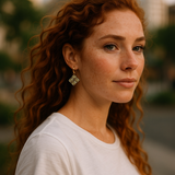 Lemon Topaz grid dangle earrings