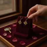 Lemon Topaz grid dangle earrings