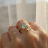 Moonstone and Amazonite ring