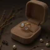 Moonstone and Rose Quartz ring