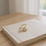 Moonstone and Rose Quartz ring