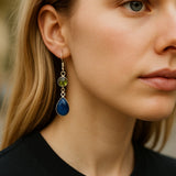 Peridot Lapis Lazuli encouraging earrings