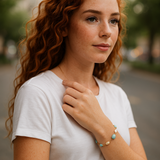 Pearl Amazonite Marquis Chain Bracelet