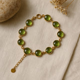 Peridot Gold Plated With Lobster Clasp Bracelet 7 inch