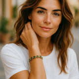 Peridot Gold Plated With Lobster Clasp Bracelet 7 inch