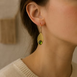 Peridot petal earrings